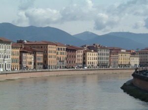 We passed the Arno River on our walks to and from the Pisa train station.